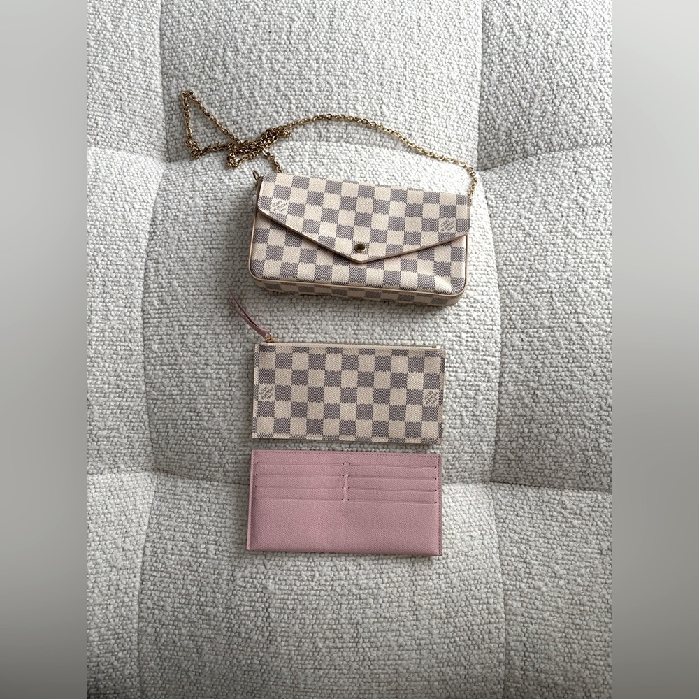 Louis Vuitton Pochette Felicie in Damier Azur Canvas, Great Condition! - Picture 13 of 14